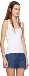 Valentino White Scoop Neck Tank Top