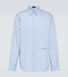 Versace Embroidered pinstriped cotton shirt