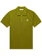 Maison Kitsuné - Logo-Appliquéd Cotton-Piqué Polo Shirt - Green