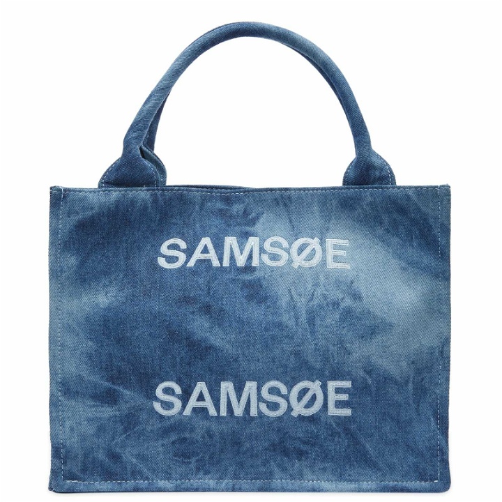 Photo: Samsøe Samsøe Women's Denim Logo Bag in Washed Denim
