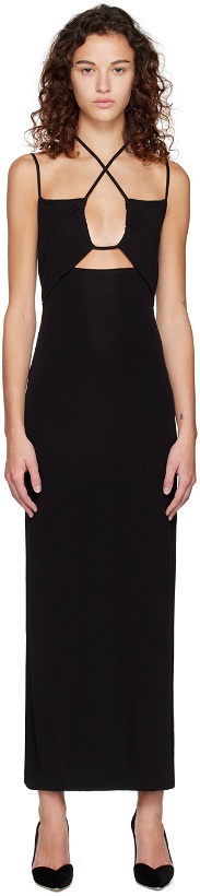 Photo: FRAME Black Strappy Midi Dress