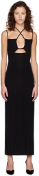 FRAME Black Strappy Midi Dress