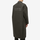 Fear of God ESSENTIALS Men's Woven Twill Long Coat in Off-Black