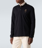Ralph Lauren Purple Label Embroidered cotton and cashmere polo shirt
