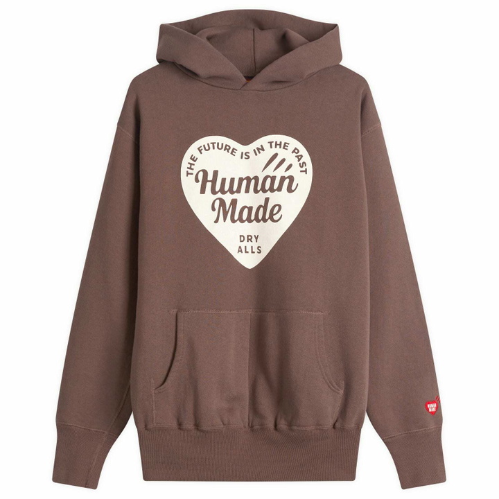 Photo: Human Made Men's Tsuriami Heart Hoodie in Brown