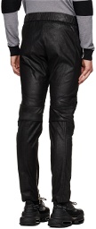 Balmain Black Relaxed-Fit Leather Lounge Pants