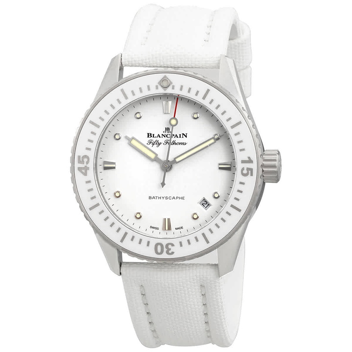 Photo: Blancpain Fifty Fathoms Bathyscaphe Automatic White Dial Ladies Watch 5100-1127-W52A
