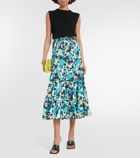 Diane von Furstenberg High-rise printed cotton-blend midi skirt