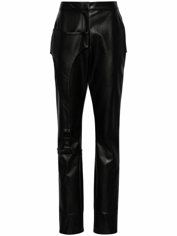 Photo: Elena Velez Oil Slick Black Faux Leather Trousers