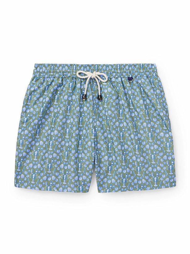 Photo: Rubinacci - Straight-Leg Mid-Length Printed Swim Shorts - Green