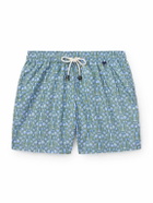 Rubinacci - Straight-Leg Mid-Length Printed Swim Shorts - Green