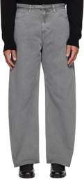 LE17SEPTEMBRE Gray Garment-Dyed Curved Jeans