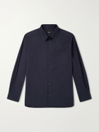 A.P.C. - Malo Logo-Embroidered Organic Cotton-Poplin Shirt - Blue
