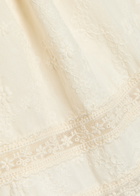 Solaqua Giulia Embroidered Wide-leg Trousers Ivory
