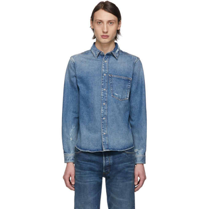 Photo: Balenciaga Blue Denim Rose Shrunk Shirt