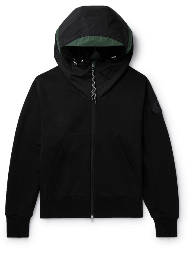 Photo: MONCLER - Oversized Cotton and Nylon Hoodie - Black - L
