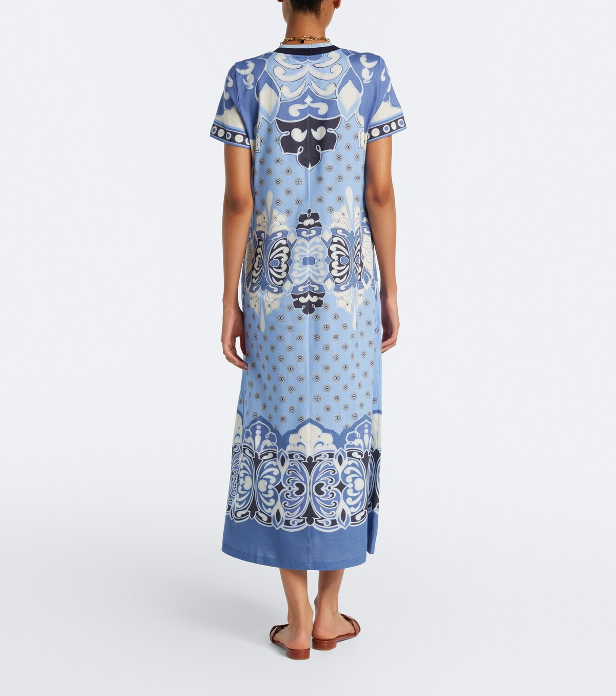 La DoubleJ Sporty Swing printed cotton jersey midi dress