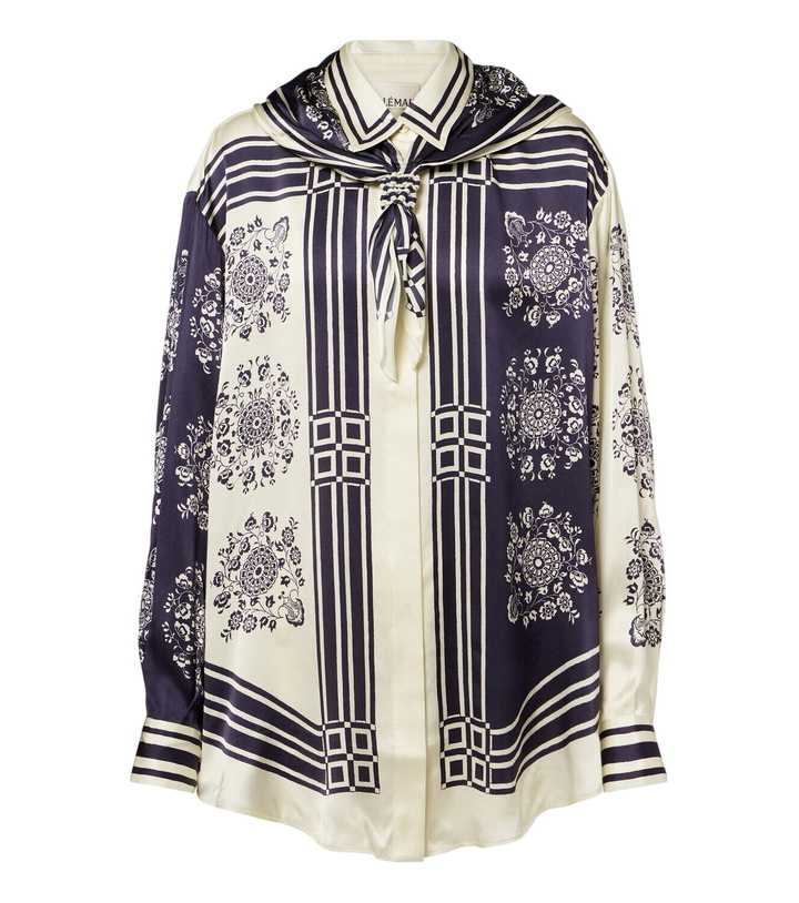 Photo: Alémais Banderra scarf-detail printed silk shirt