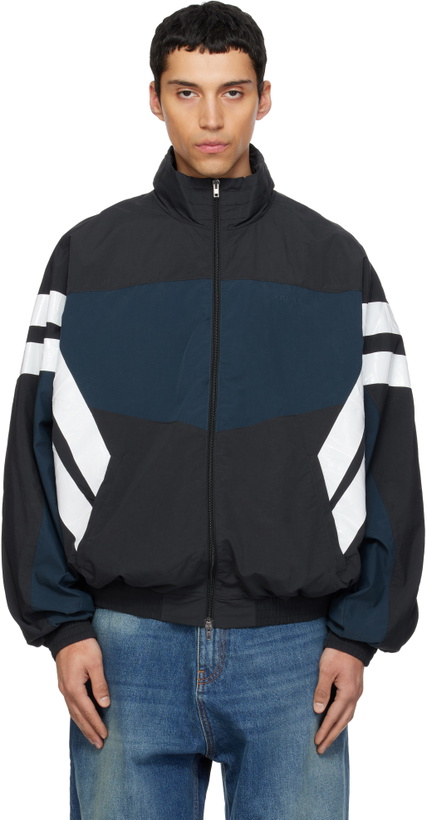 Photo: VETEMENTS Black & Blue Taped Track Jacket