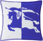 Burberry Navy & White EKD Wool Cushion