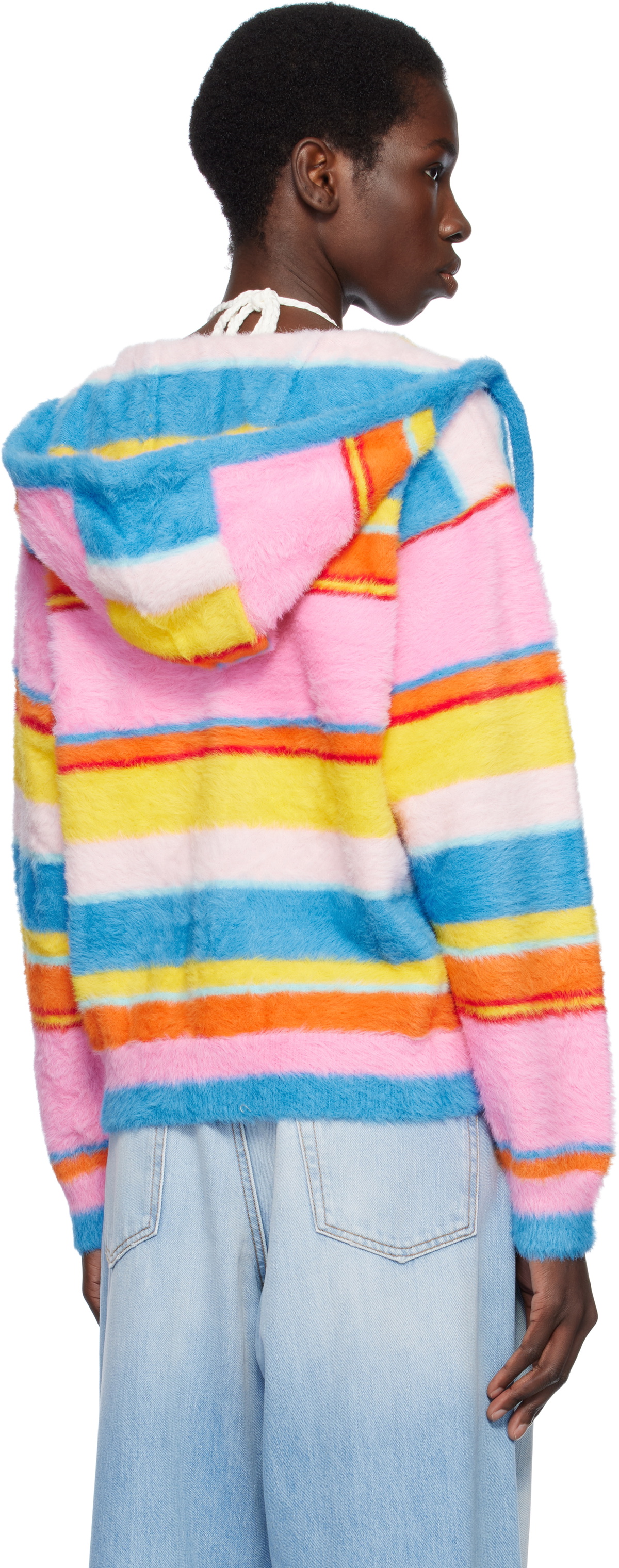 Casablanca Multicolor Fluffy Stripe Oversized Hoodie