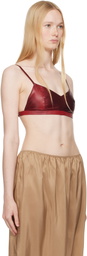 Carven Burgundy Silk Bra