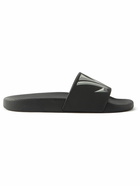 JW Anderson - Logo-Print Leather Slides - Black