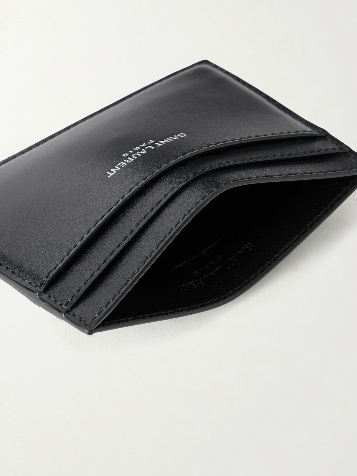 SAINT LAURENT - Logo-Print Leather Cardholder