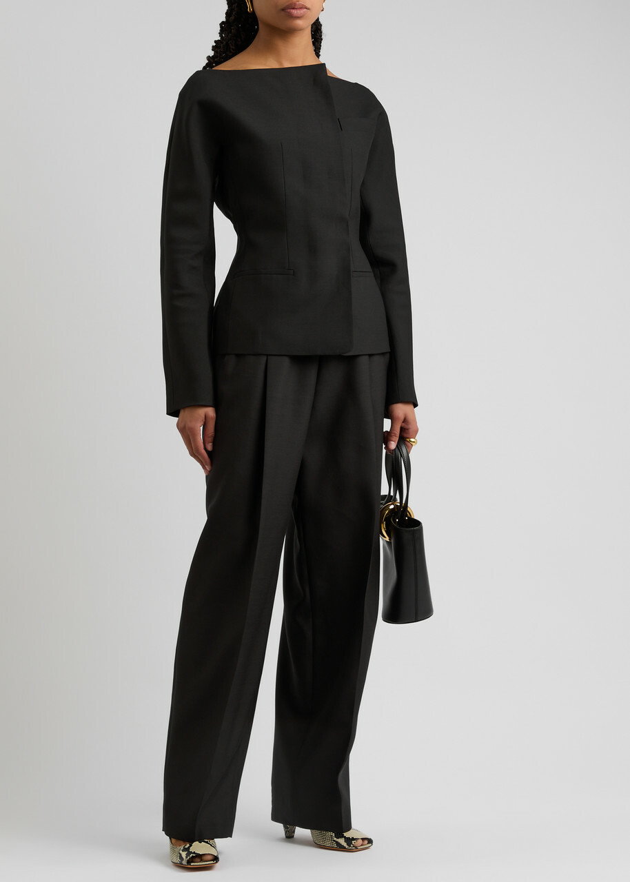 ジャケット・アウター Jacquemus La Veste Baska Jacket Black JACQUEMUS La Veste Baska Wool Off-shoulder Blazer Jacquemus