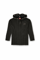 Diesel Fishnet hoodie with full-closure hood - Sweaters - Unisex - Black