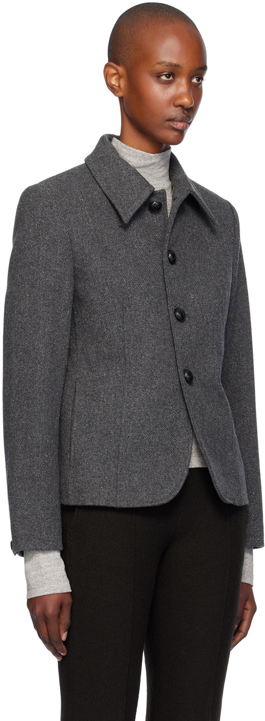 UMBER POSTPAST Gray Wool Four-Button Jacket