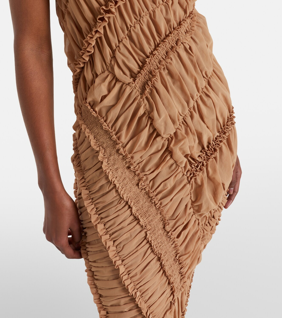 Magda Butrym Ruched ruffled cotton midi dress