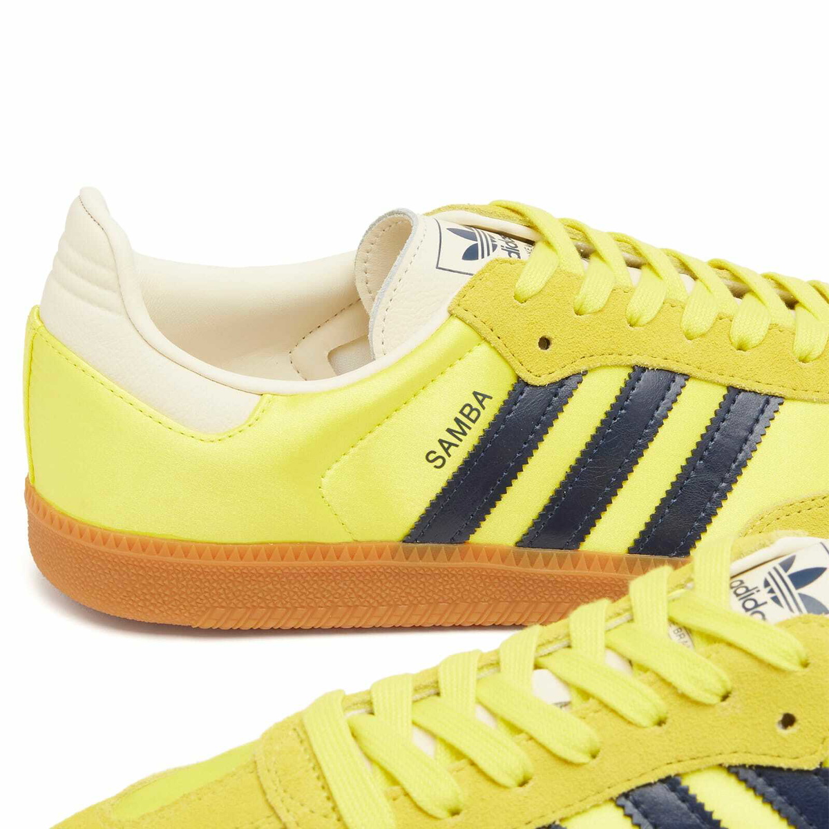 関税送料込♪adidas/Samba OG W Yellow Samba OG suede-trimmed satin sneakers in yellow - Adidas