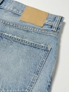 CELINE - Straight-Leg Frayed Denim Bermuda Shorts - Blue