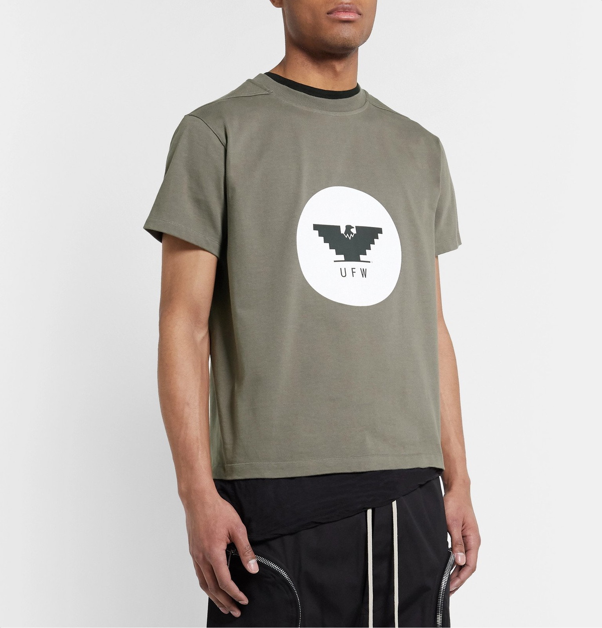 Rick Owens - Printed Cotton-Jersey T-Shirt - Gray Rick Owens