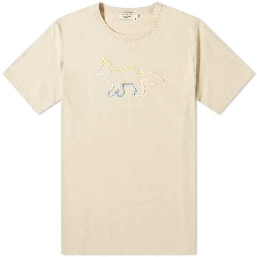 Maison Kitsuné Rainbow Profile Fox Embroidered Tee Maison Kitsune