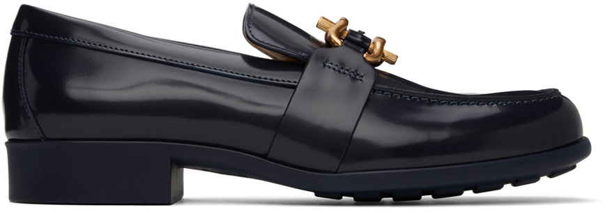 Bottega Veneta Navy Monsieur Loafers