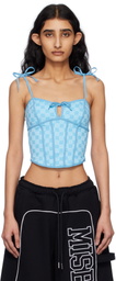 MISBHV Blue Monogram Coquette Tank Top