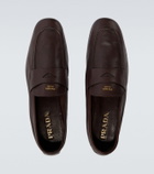 Prada Logo leather penny loafers