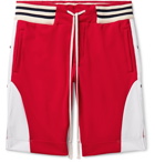 Greg Lauren - Grosgrain-Trimmed Tech-Jersey Drawstring Shorts - Red