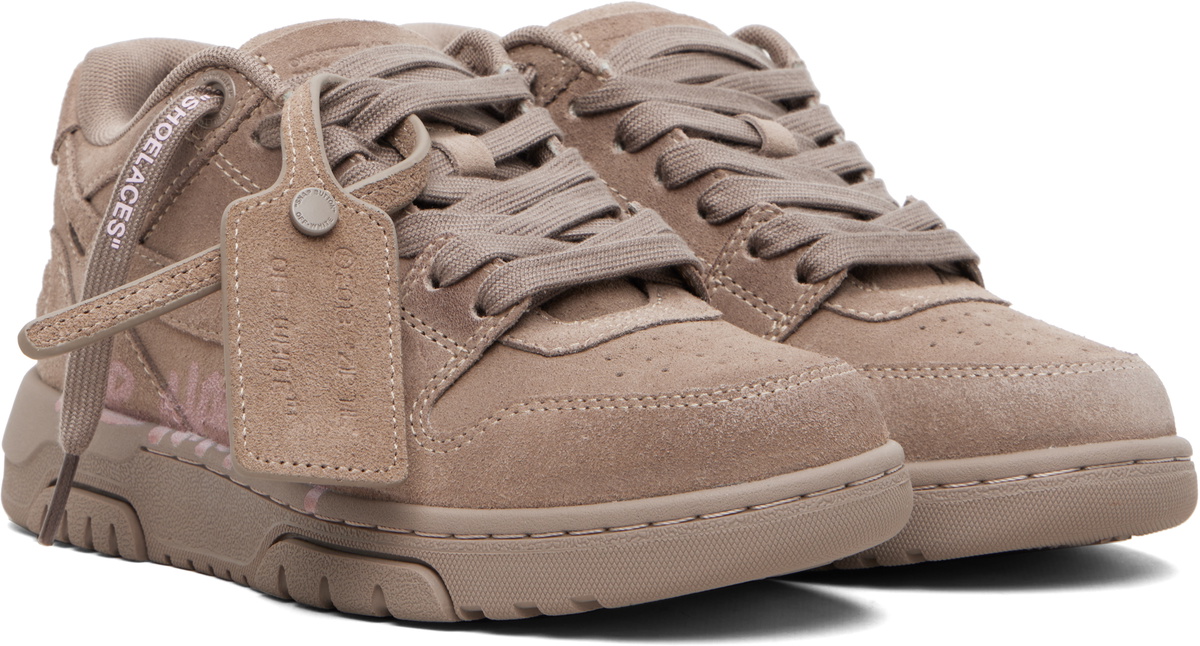 Off-White Brown Out Of Office For Walking Suede Sneakers