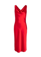 Norma Kamali Maria Cowl-neck Satin Midi Slip Dress Red