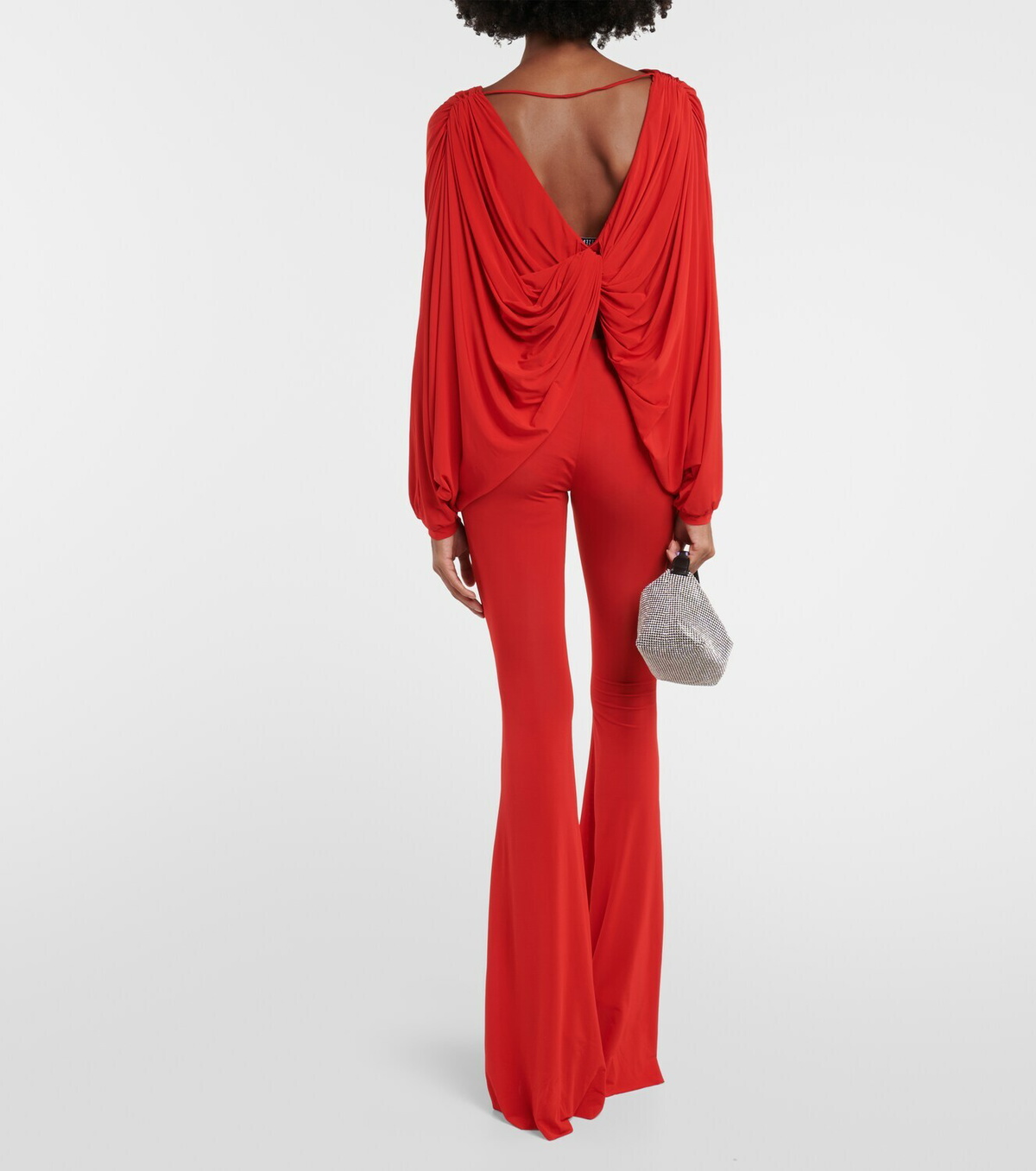 Giuseppe di Morabito Floral-appliqué draped jersey top