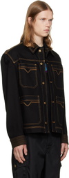 Versace Black Denim Blouson Jacket