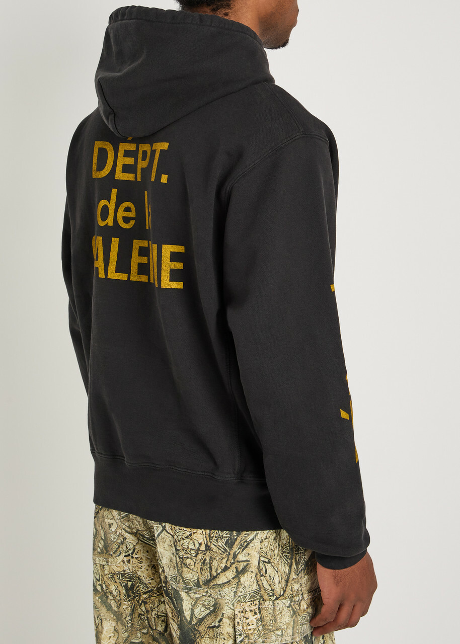 Gallery Dept. Printed Hooded Cotton Sweatshirt Black