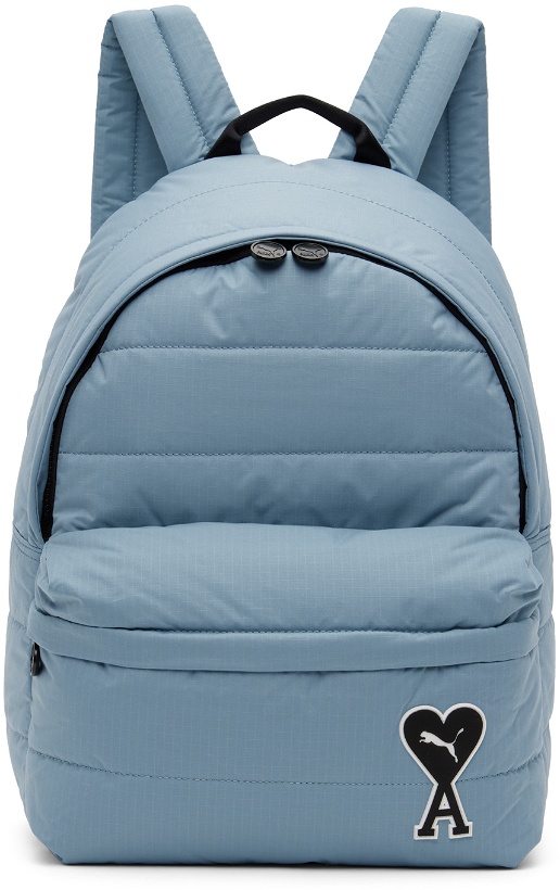 Photo: AMI Alexandre Mattiussi Blue Puma Edition Quilted Backpack