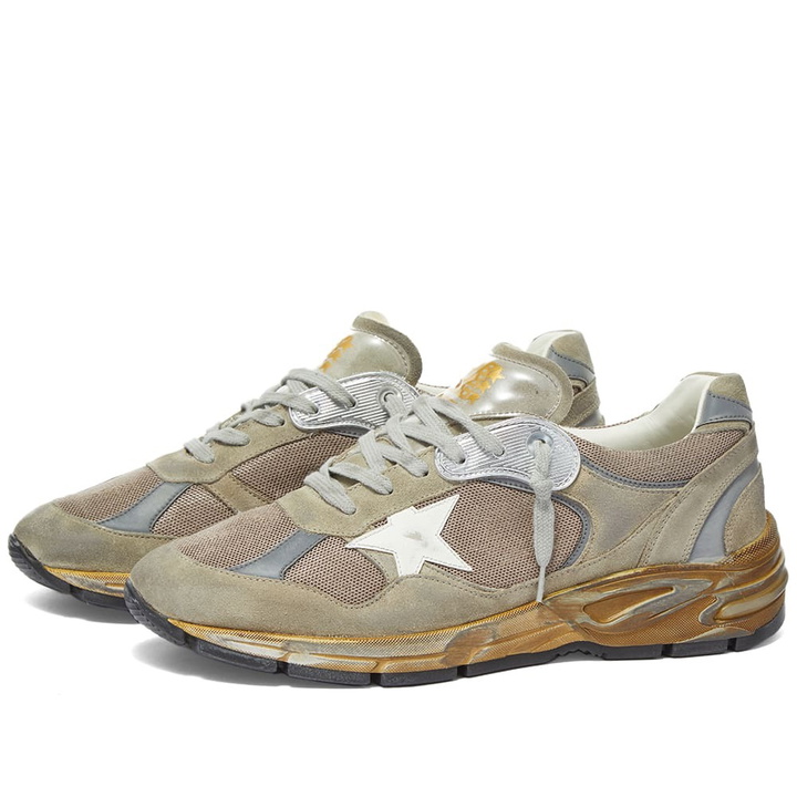 Photo: Golden Goose Men's Running Dad Sneakers in Taupe/Silver/White