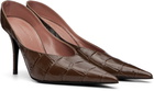 Amina Muaddi Brown Anok Mule 90 Heels