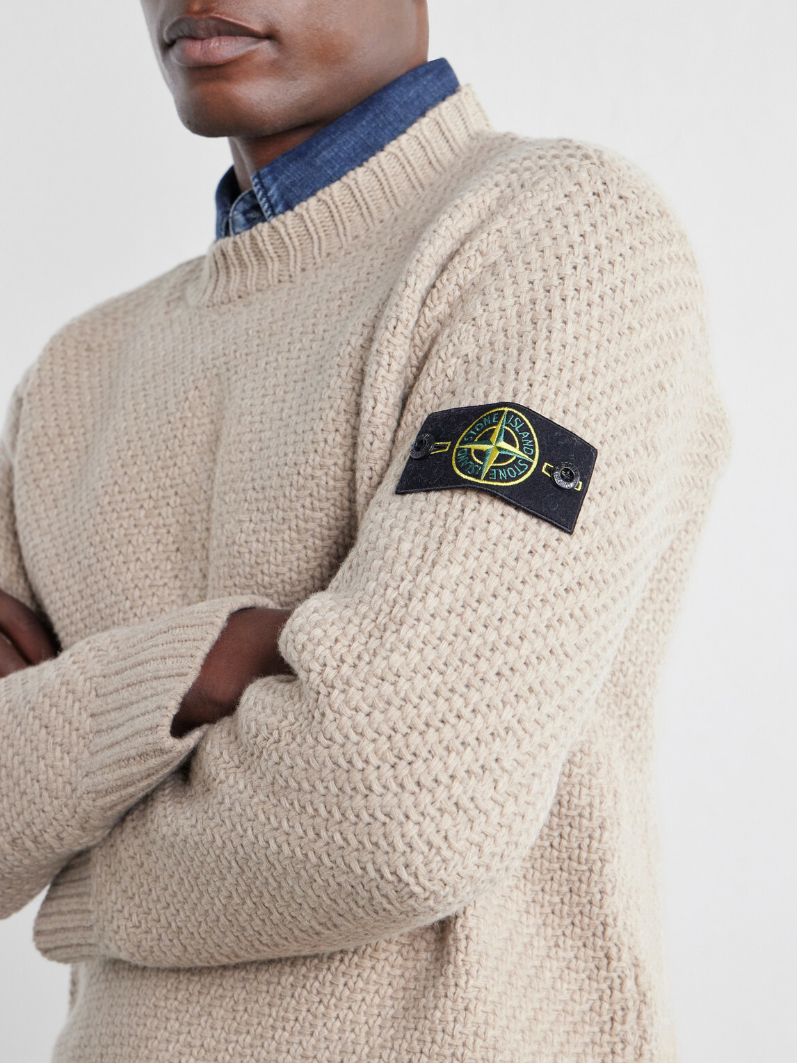 Stone Island - Basket-Stitch Wool-Blend Sweater - Brown