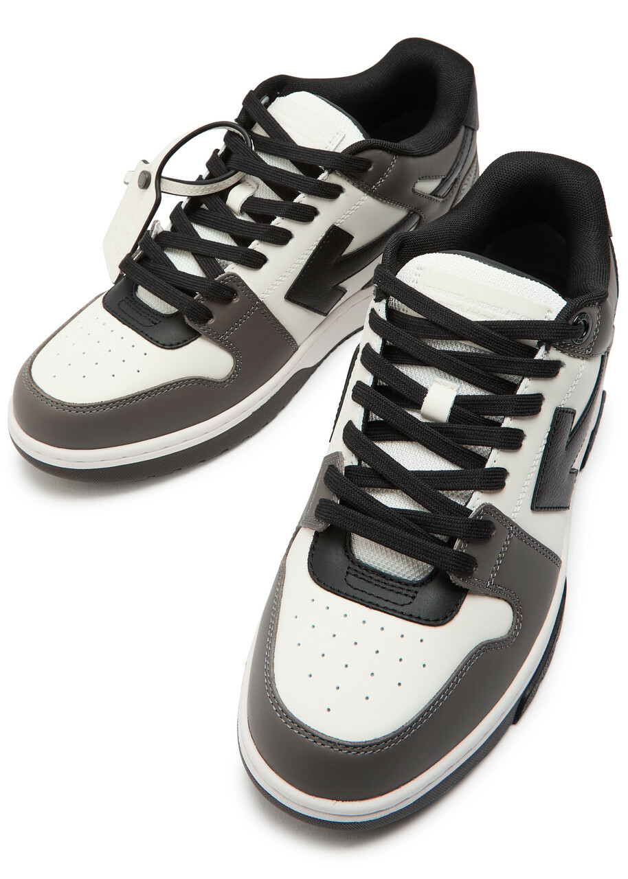 Off-white Out Of Office Panelled Leather Sneakers Grey
